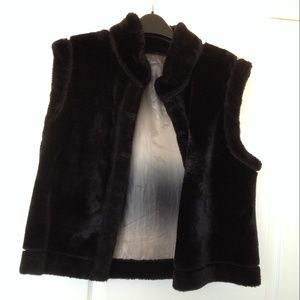 Reversible Black Faux Fur Vest